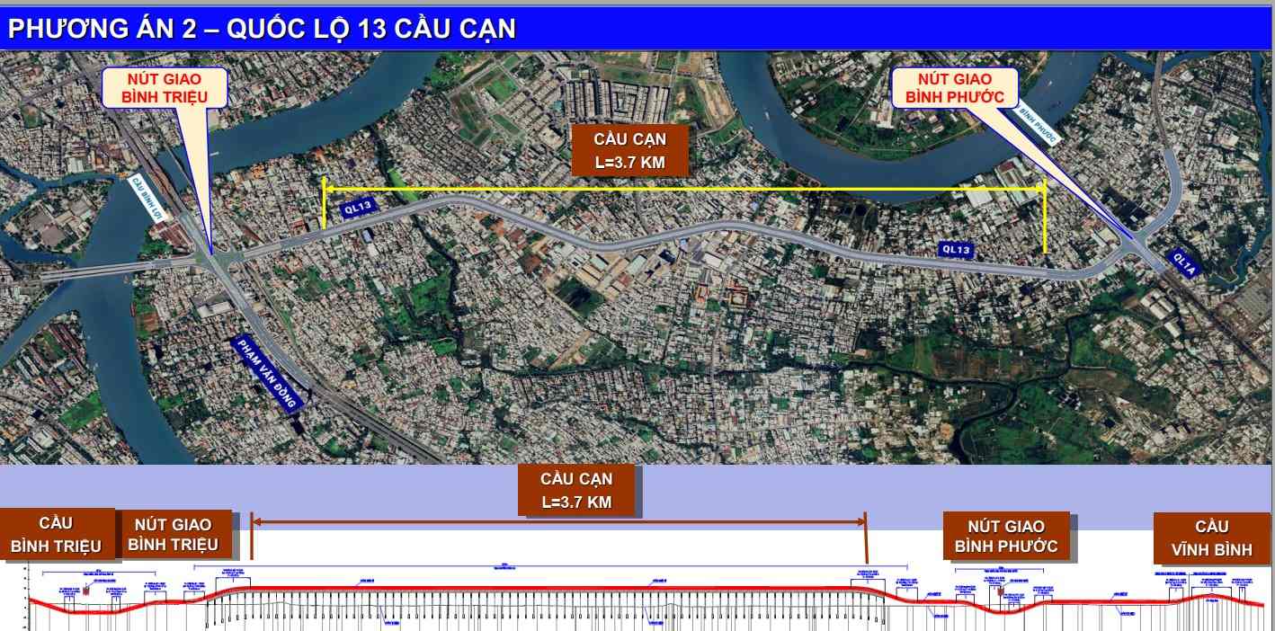 Phạm vi dự án Quốc lộ 13. Ảnh: Sở GTVT TPHCM